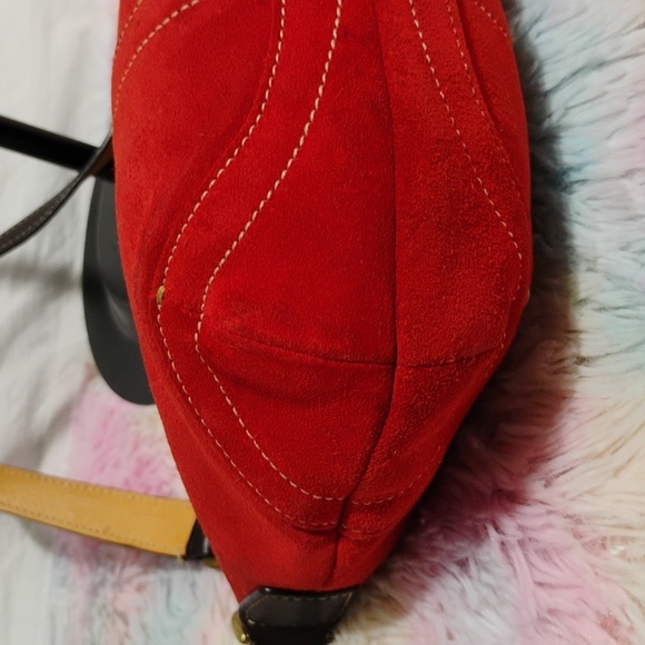 RARE! Coach Mini Red Suede Soho Handbag W Hangtag - Picture 7 of 13